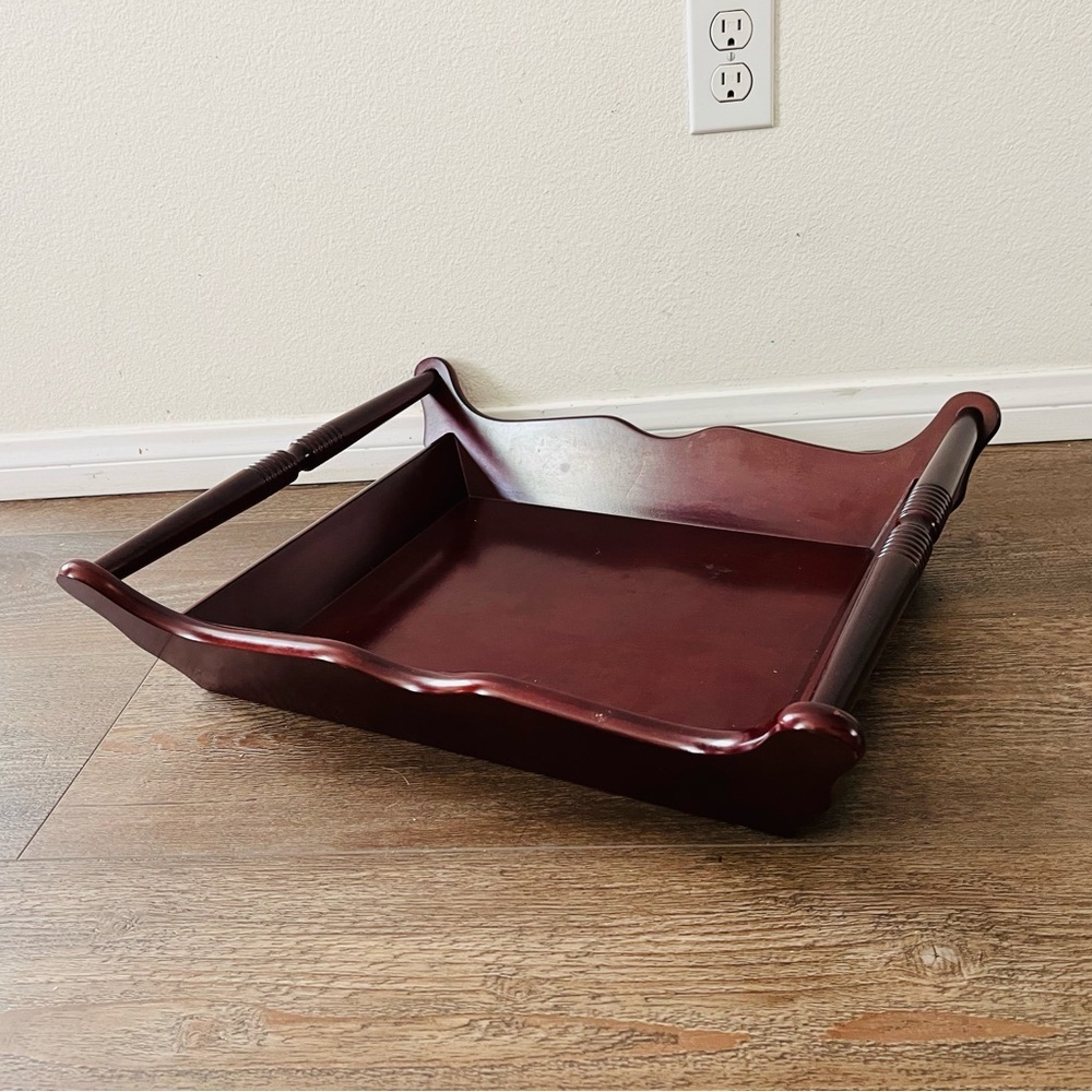 Wooden Serving Tray in Dark Cherry